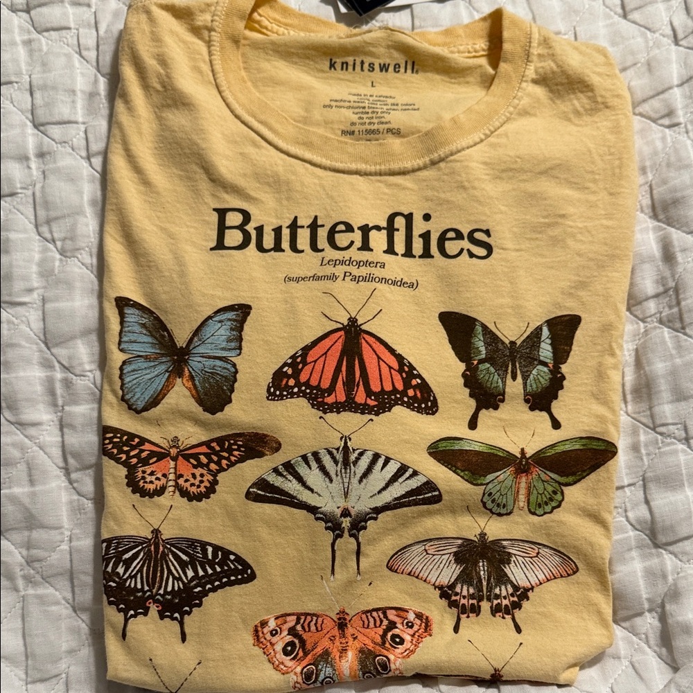 Knitswell Yellow Butterfly Graphic Tee